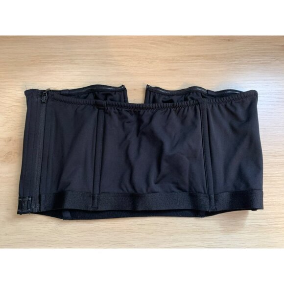 Victorias Secret Black Strapless Corset Bra Bralette Top Size 36B V Cut Side Zip - Picture 4 of 7